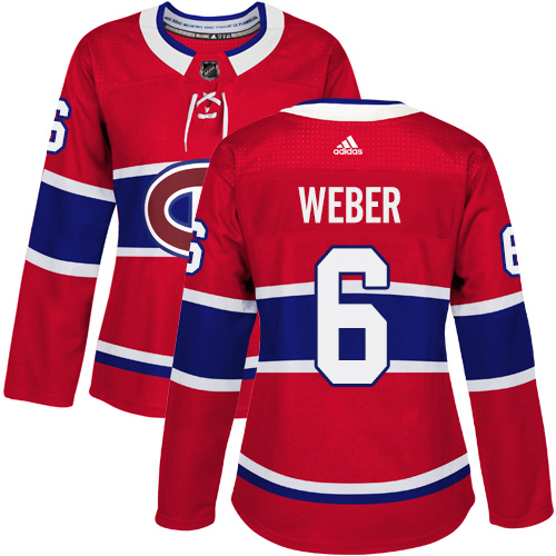 Adidas Montreal Canadiens 6 Shea Weber Red Home Authentic Women Stitched NHL Jersey